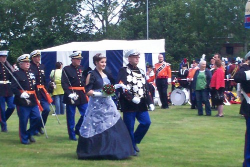 Schutterij St.Stephanus in actie op bondsschuttersfeest in Nieuwstadt op 17 juni 2007